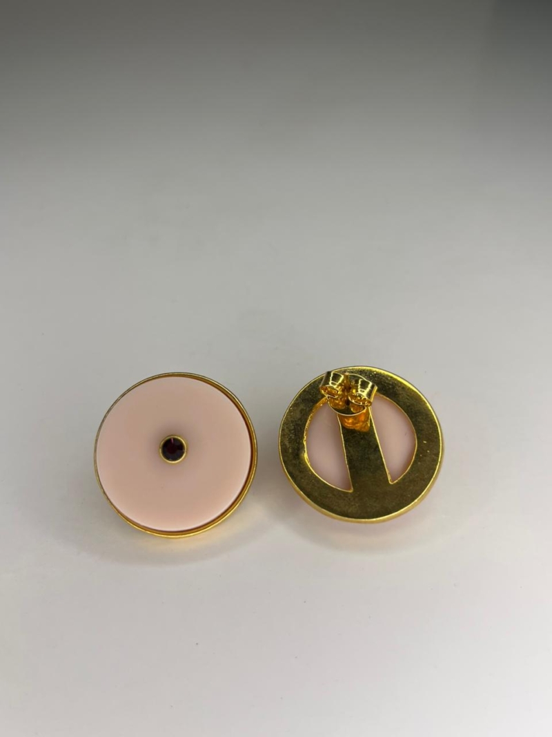 Brinco Botão Rosa