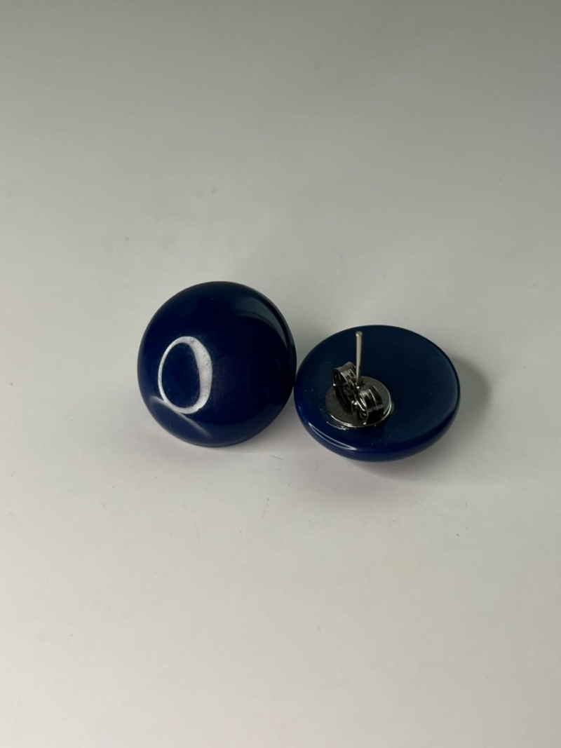 Brinco Botão Azul