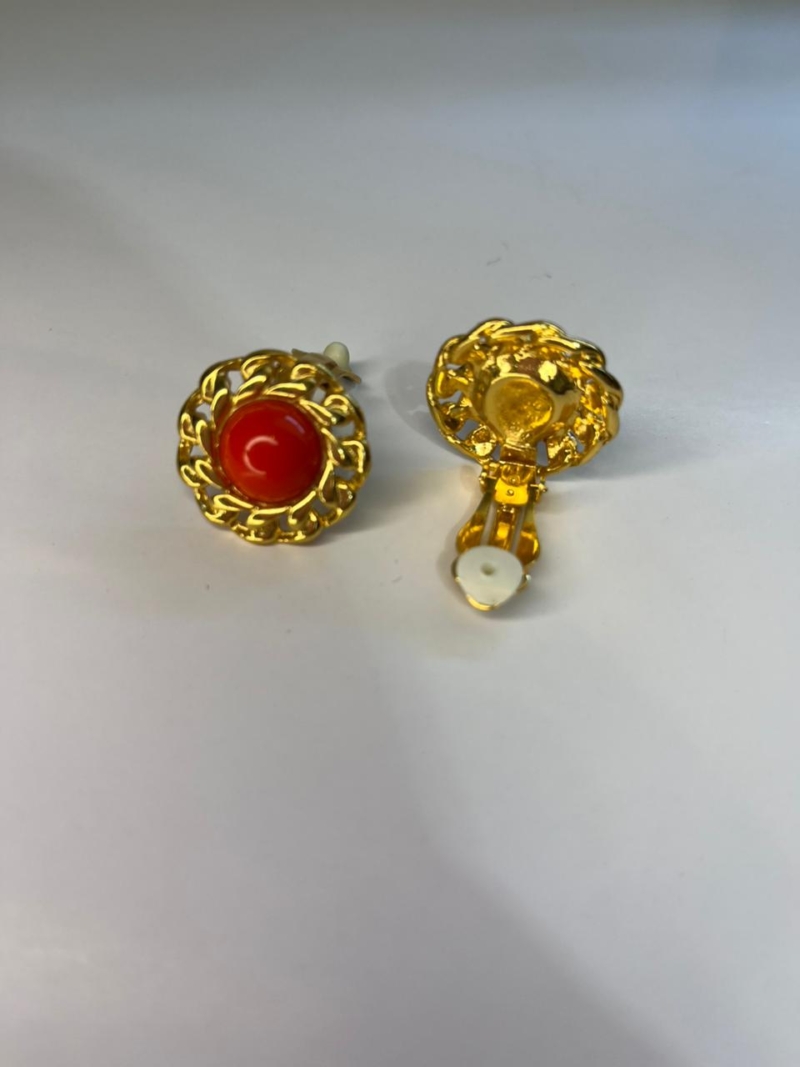 Brinco de Pressão Flor Laranja