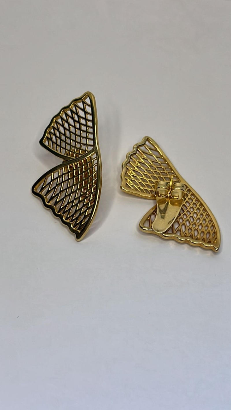 Brinco Dourado Asa Vazada