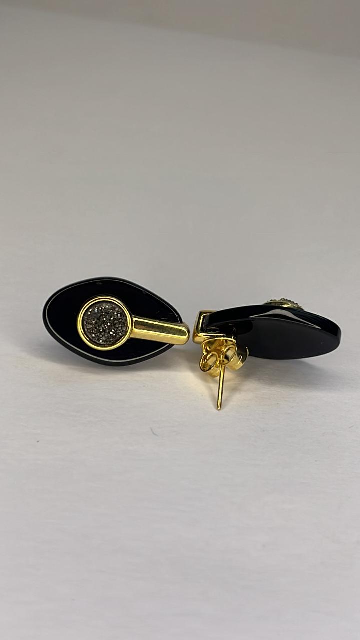 Brinco Ágata Preta Titanium