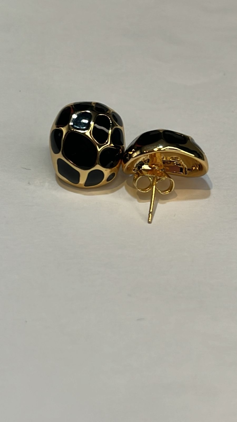 Brinco Domo Resinado Estampa Orgânica