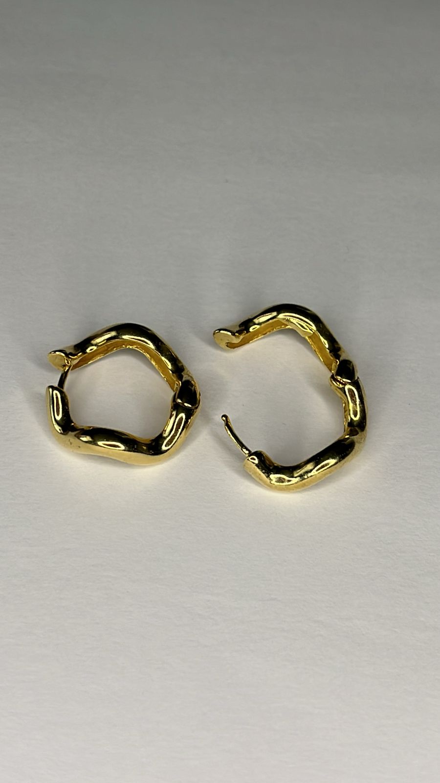 Brinco Dourado Contorno Orgânico