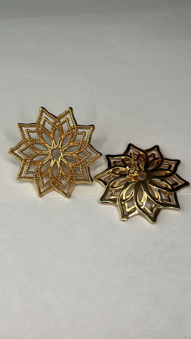 Brinco Flor Dourada Mandala
