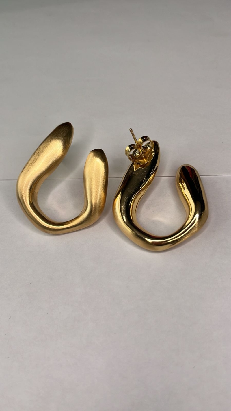 Brinco Argola Orgânica Dourada