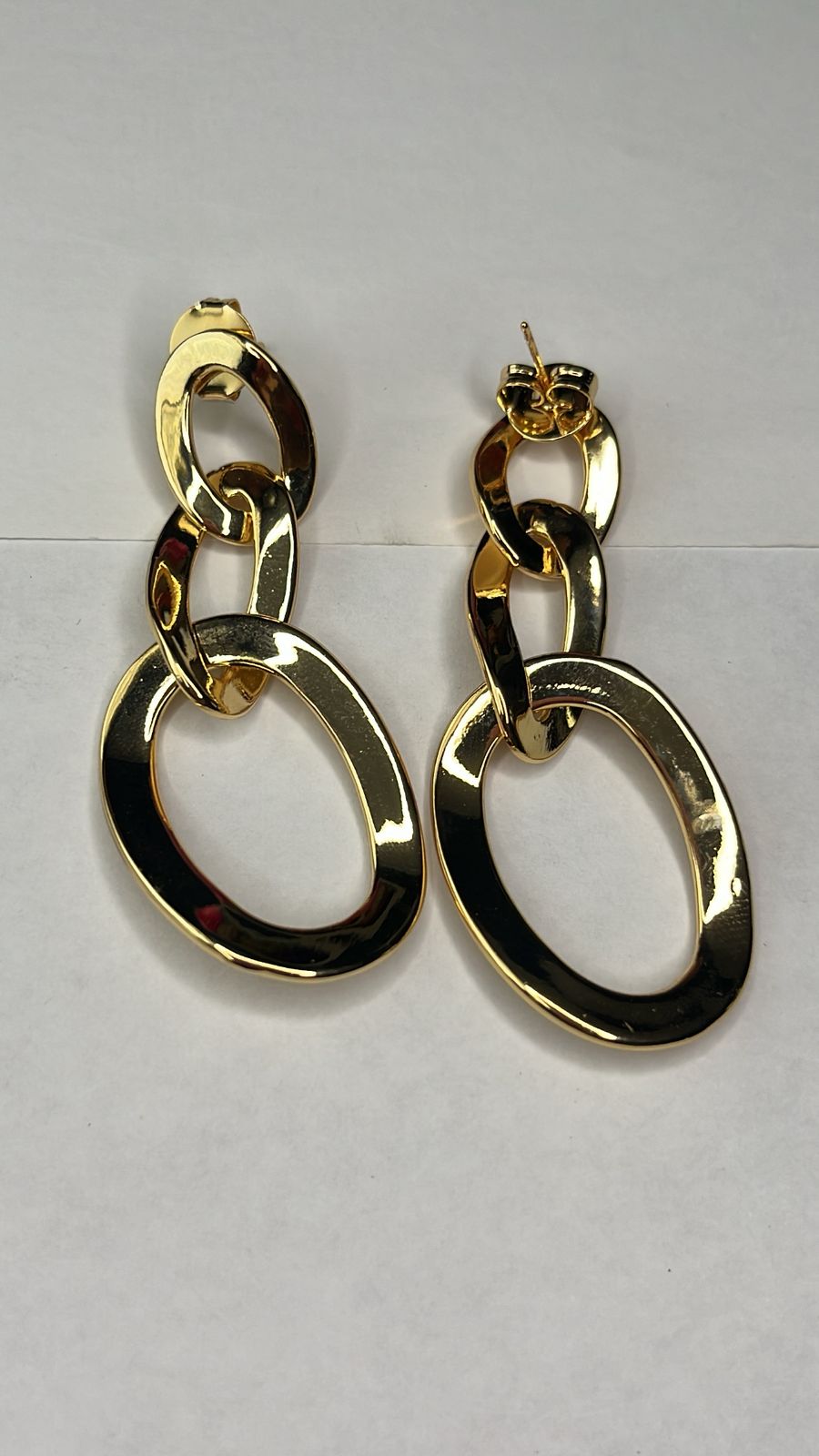 Brinco Corrente Oval Dourado