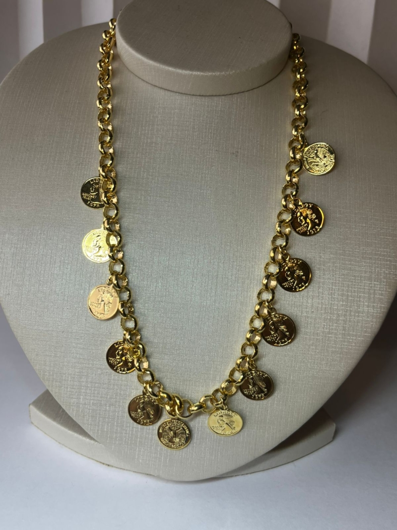 Colar Moedas Douradas Imperiale