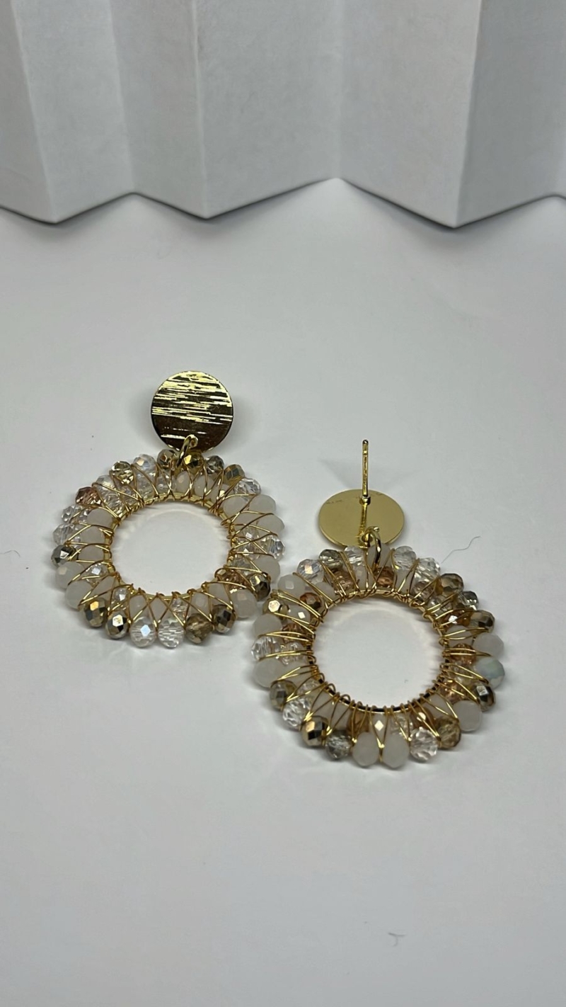 Brinco Argola Cristal Dourado