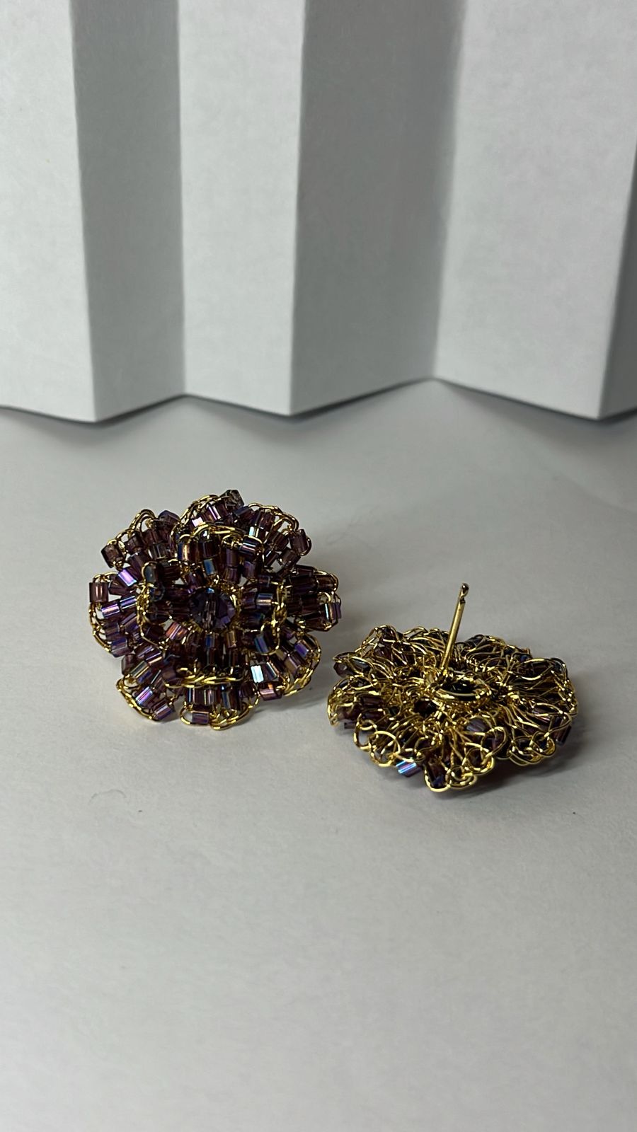 Brinco Flor Amethyst Luxo